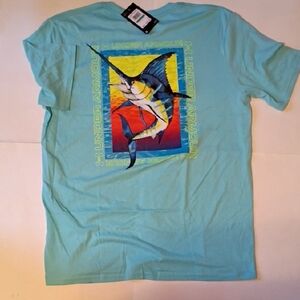 NWT Under Armour Aqua T-Shirt with Marlin Graphic